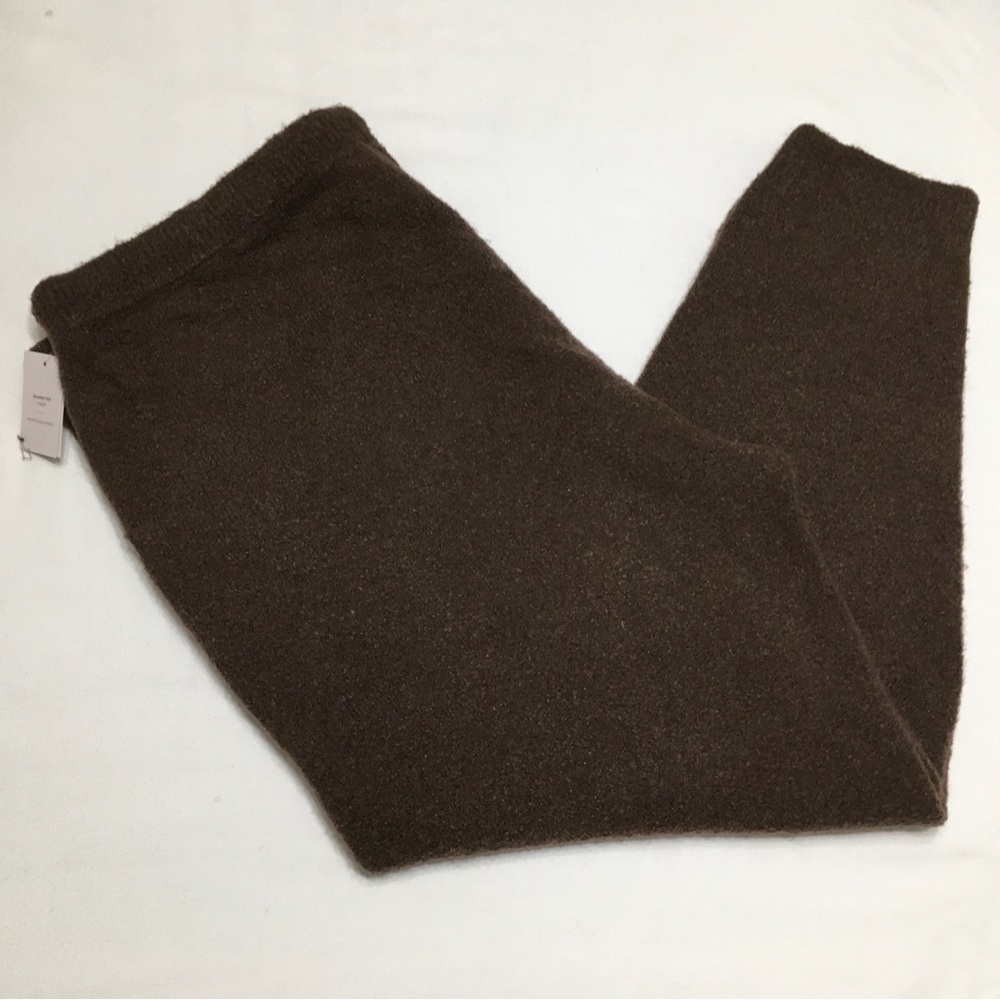 Auden Women's Size 1X Brown Sweater Knit Ribbed Cuffed-Leg Jogger Pajama Pants - Picture 2 of 7